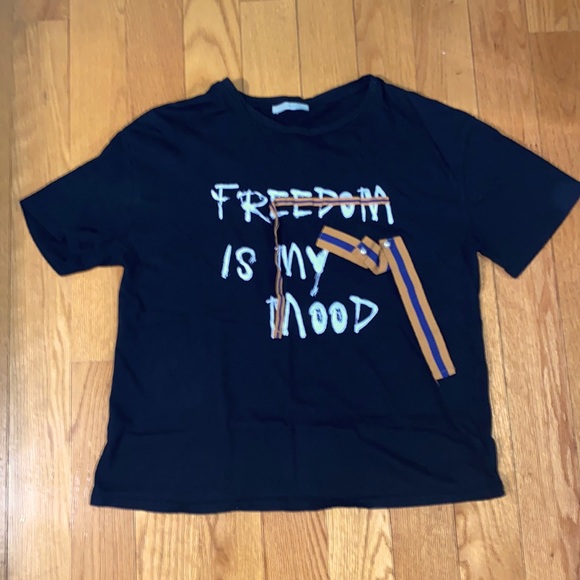 Zara Freedom Is My Mood T Shirt - Picture 2 of 2